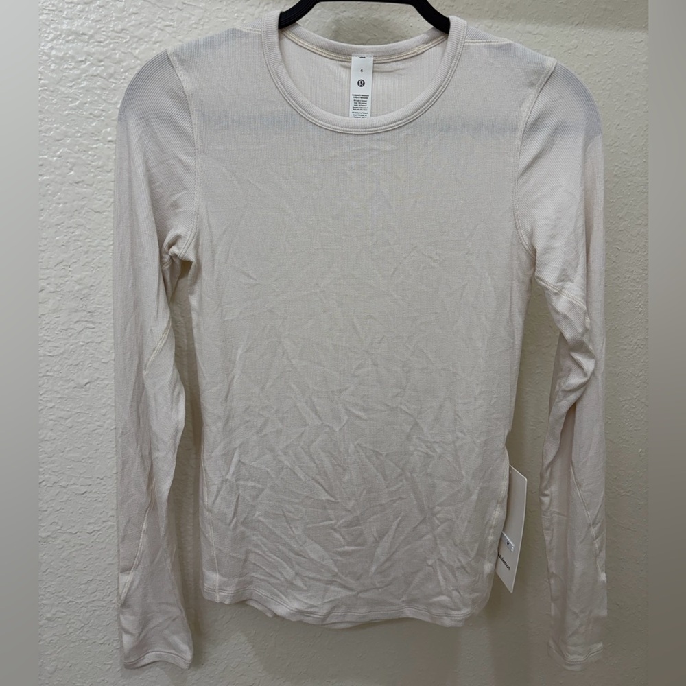 NWT Lululemon Hold Tight Long Sleeve - Light Ivory